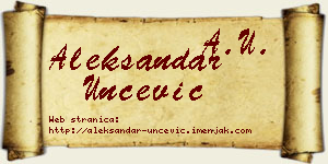 Aleksandar Unčević vizit kartica
